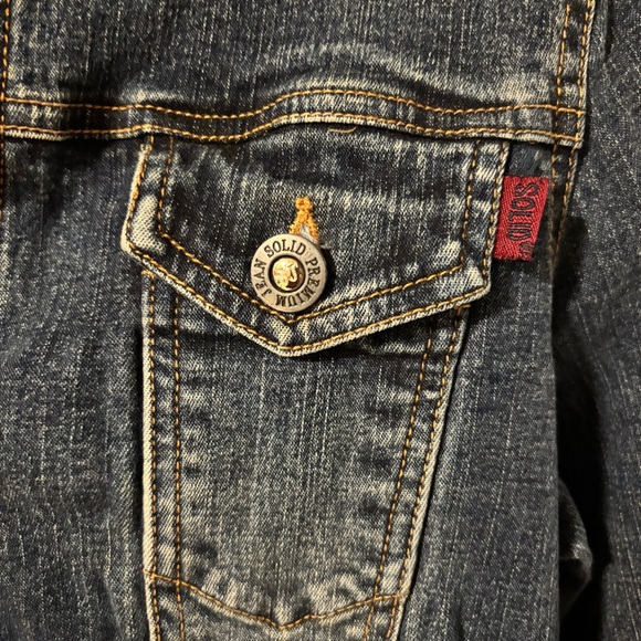 VTG Solid Premium Jeans Classic Edgy Casual Denim Jacket Size Small Cotton - Picture 5 of 9